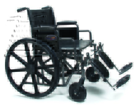 Wheelchair Bariatric Folding Traveler® HD Seat 24'X18', Detachable Desk Arm, Elevating Legrest, 500 lb capacity, 34' Wheel diameter, Black Vinyl Upholstery (1/EA) by Graham Field  ID 3G010530